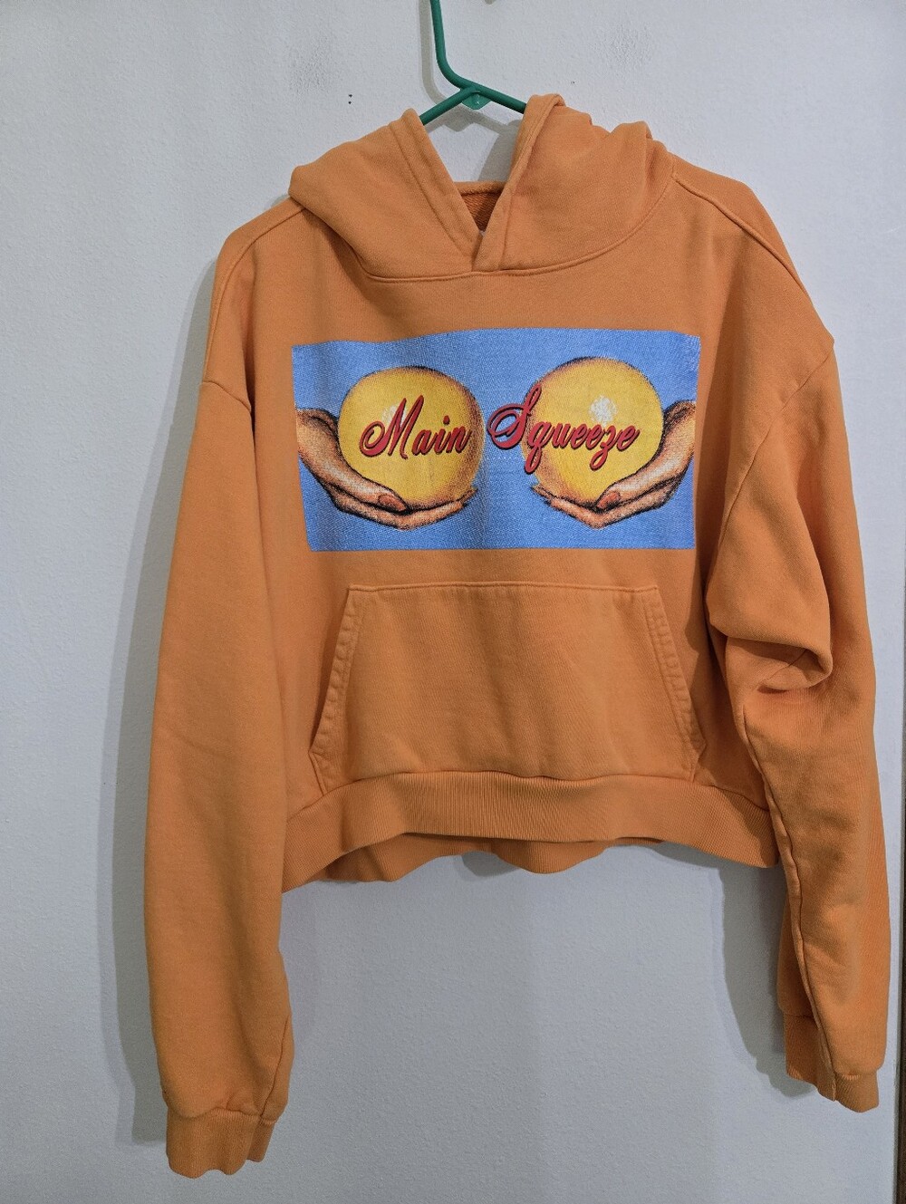 Boys Lie Orange 'Main Squeeze' Cropped Hoodie